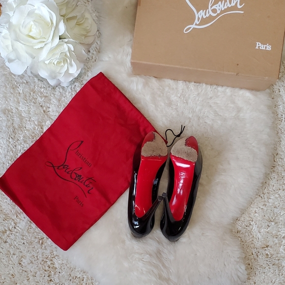 Christian Louboutin bianca patent platform pumps